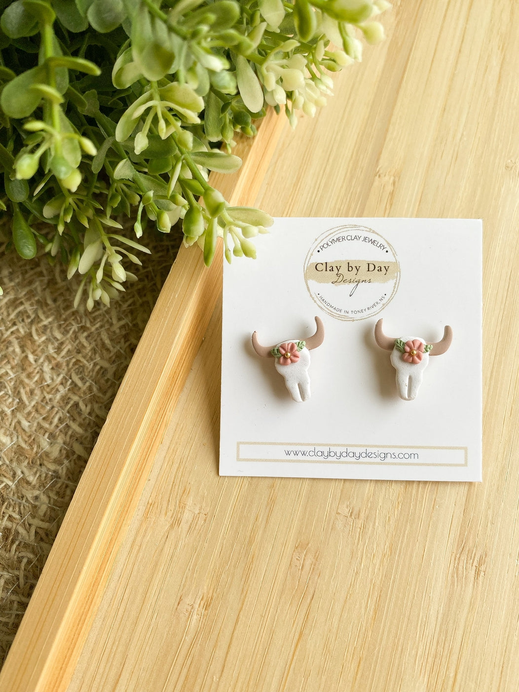 Western Cow Skull Studs