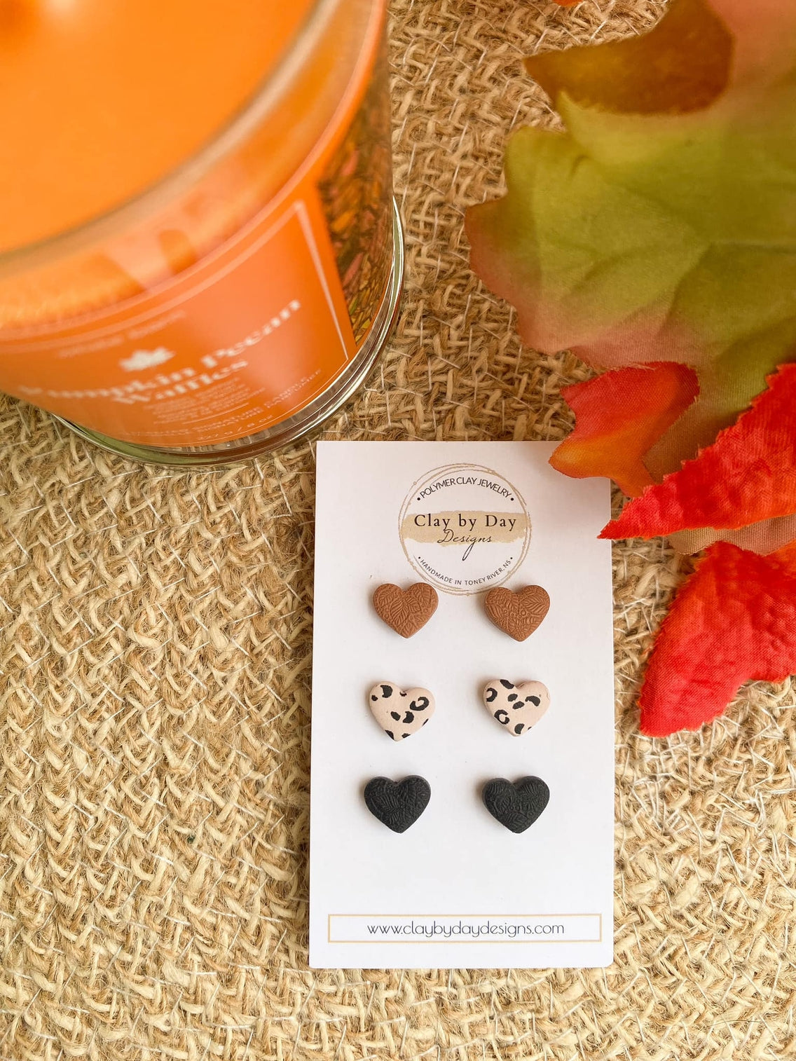 Neutral Heart Stud Earrings