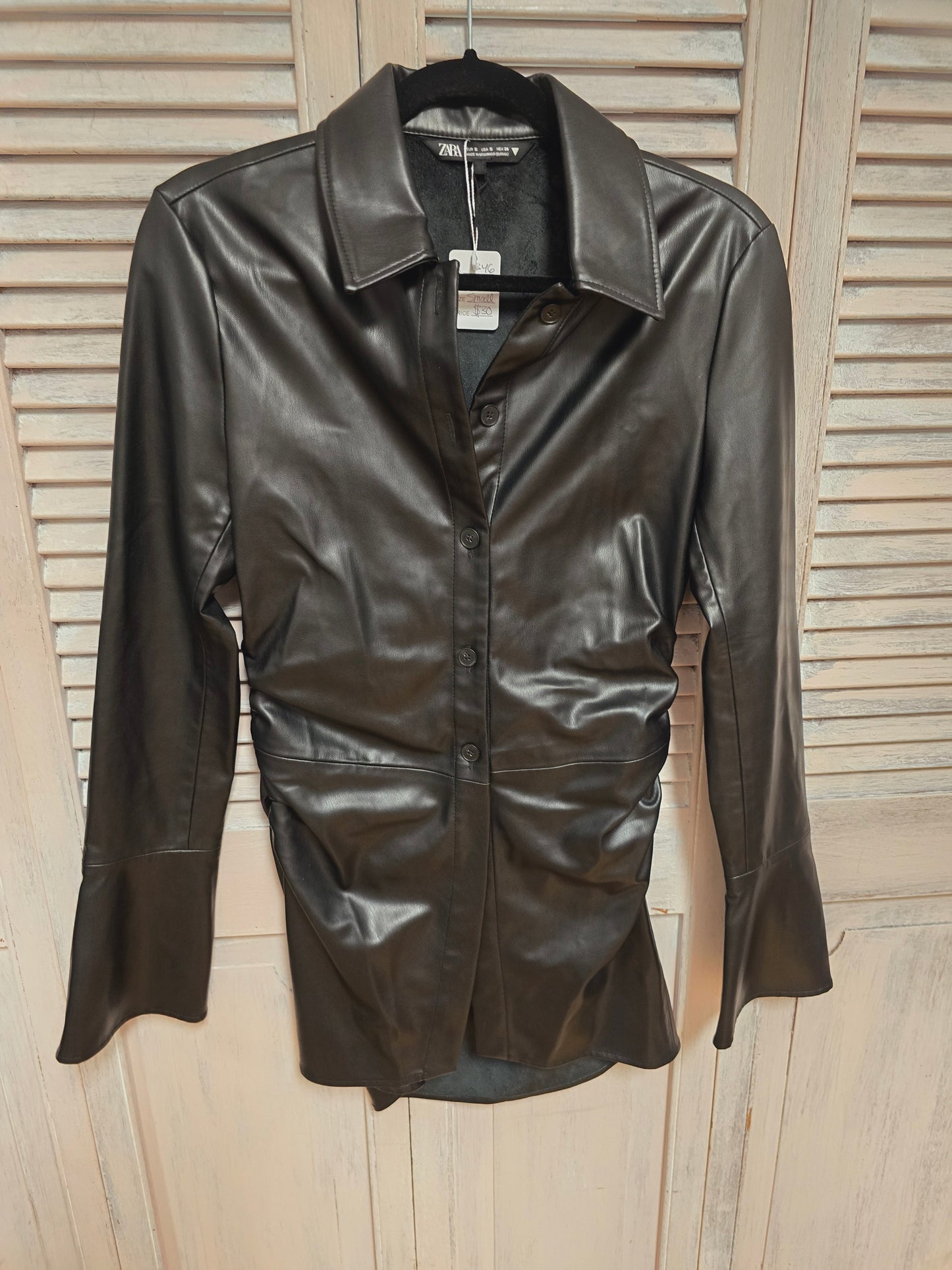 Zara Faux Leather Top